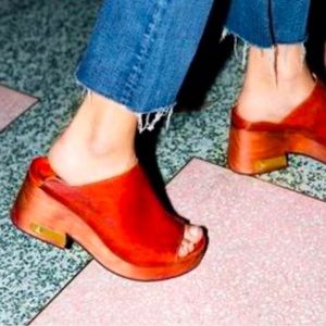 Free People Orange Moon Clogs